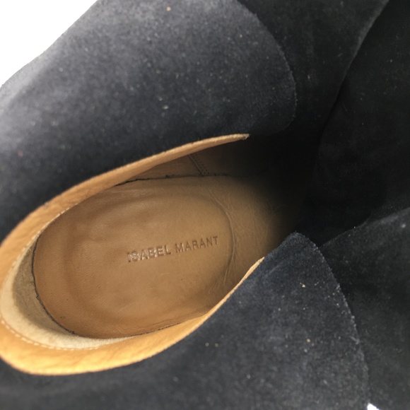 ISABEL MARANT Angie Calfskin Velvet Leather Bootie - Picture 8 of 8